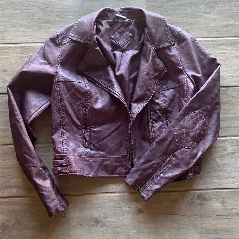 Purple Faux Leather Jacket